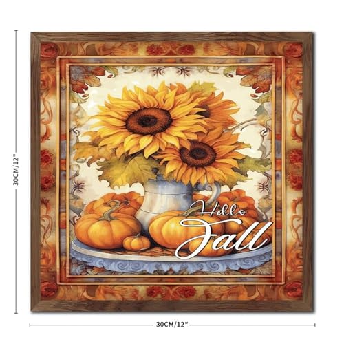 Panneau bois Hello Fall décoration automne chic pour maison - 3