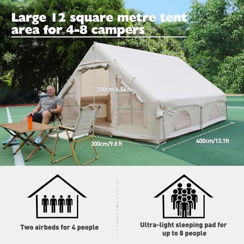 Carpa inflable para camping 4-6 personas con bomba manual miniatura 6