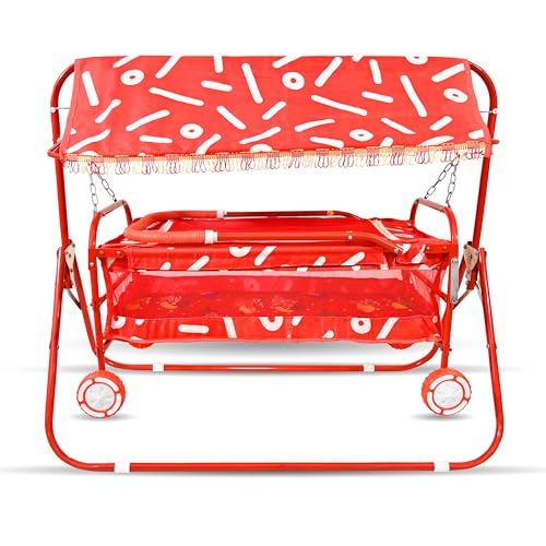 Image of AVANI METROBUZZ Baby Folding Cradle Swings Jhula Palna Comfortable Sleep with Mosquito Net for 0-15 Months Infant & Toddlers Newborn Babies