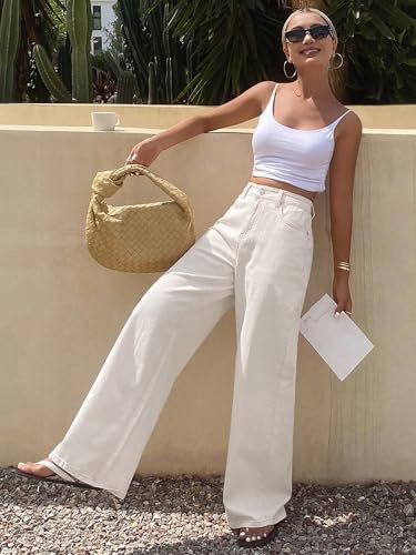 Image of TOPLOT Women's Jeans | High Rise Waist Design | Baggy Fit Style with Relaxed Silhouette | Trendy Look with Comfortable Wear | Easy Styling for Everyday Fashion | Casual, Streetwear (5204)