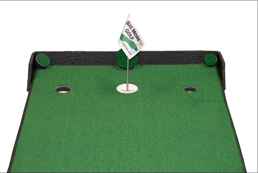 Big Moss Golf Competitor Pro TW V2 Golf Mat | 3' x 12' | Practice Putting Chipping Green with 6 Cups