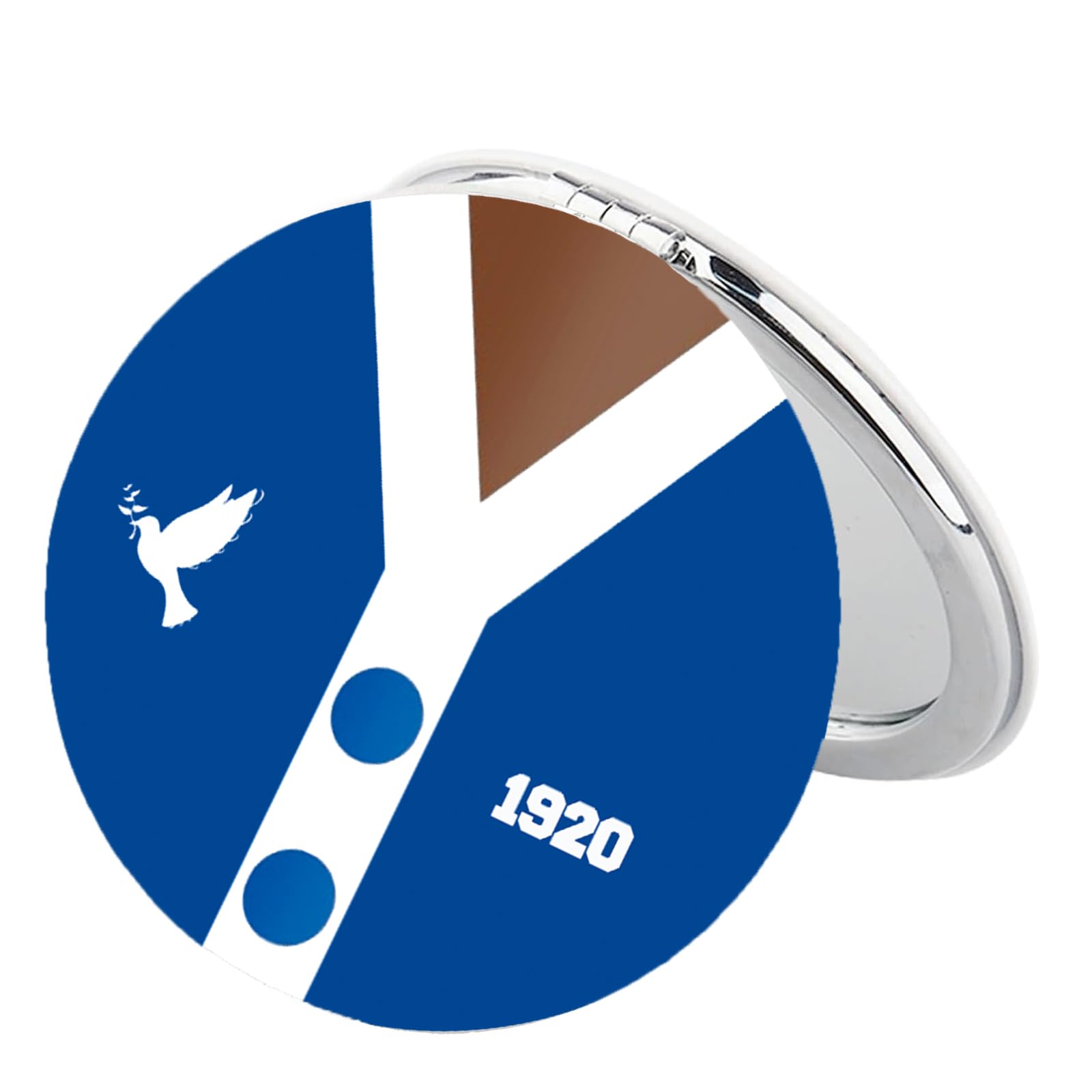 BEKECH F Women Compact Mirror Blue and White Dove Gift Sorority Makeup Mirror Sisterhood Gift