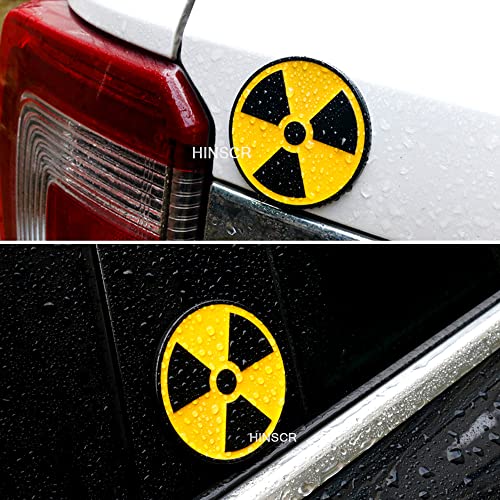 Hinscr Nuclear Radiation Danger Sign 3D Metal Car Emblem Decal Resi Dent Ev Il Radiation Hazard Warning Badge Self-Adhesive Sticker For Car Motorcycle #TOP2