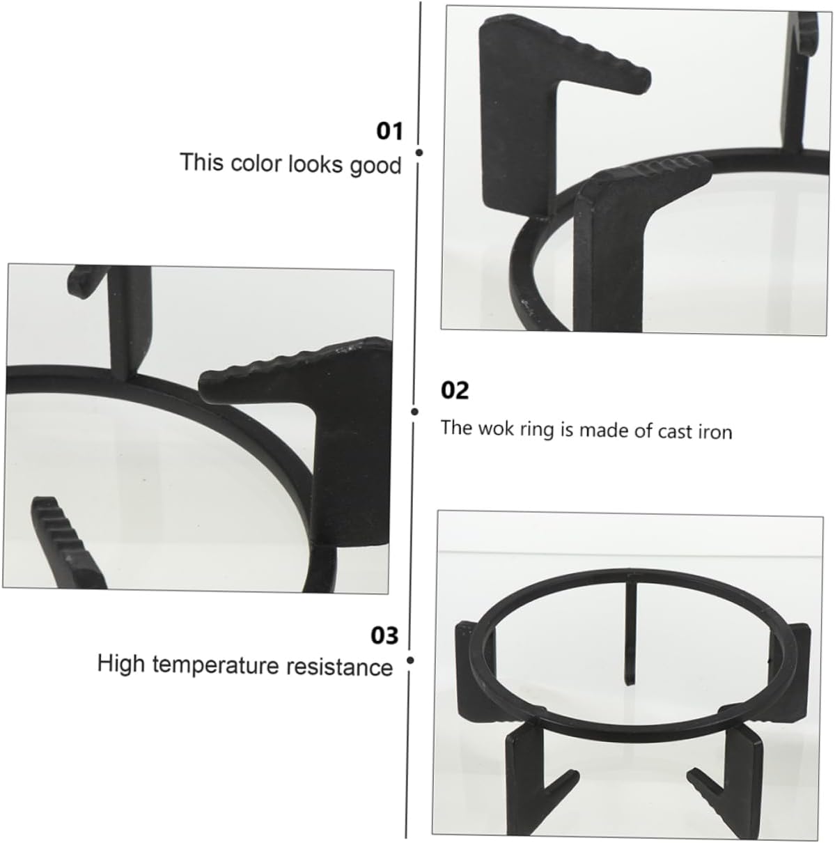 MAGICLULU Wok Ring Cast Iron Gas Stove Rack Skid Thickened Support for Wok Pot Frying Pan Replacement for Old Cookware for Kitchen Campfire Use
