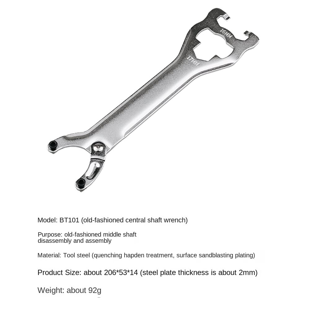 Elantoexis Bicycle Repair Wrench Road Bike Bottom Bracket Wrench Pedal Spanner Tool 16/17mm Bicycle Repair Tool Accessories - Image 4