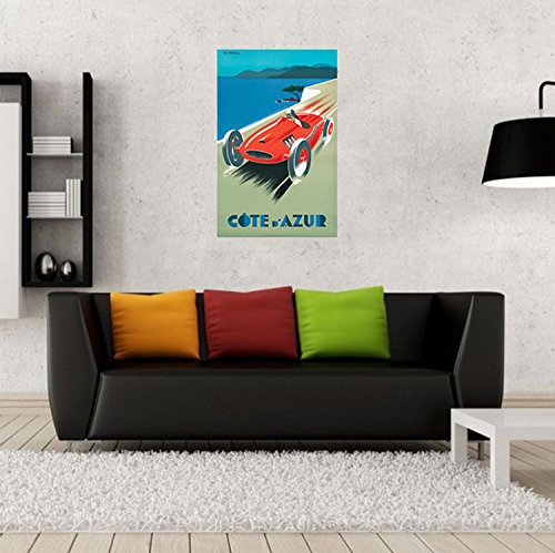 Affiche Côte d'Azur retro vintage grand format 91x143cm course automobile - 2