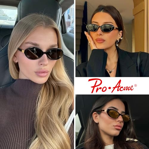 Pro Acme Retro Oval Sunglasses for Women 90s Sunnies Vintage Small Frame Cateye Style Y2K Trendy Shades2