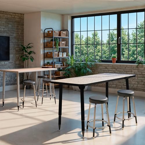Image of Adapte Commercial Classroom Activity Table - 30 inch x 48 inch Rectangle, ADA Compliant Tapered Legs with Glides & Casters, Adjustable Height 22-34 inch Wheelchair Accessible, School & Office Furniture
