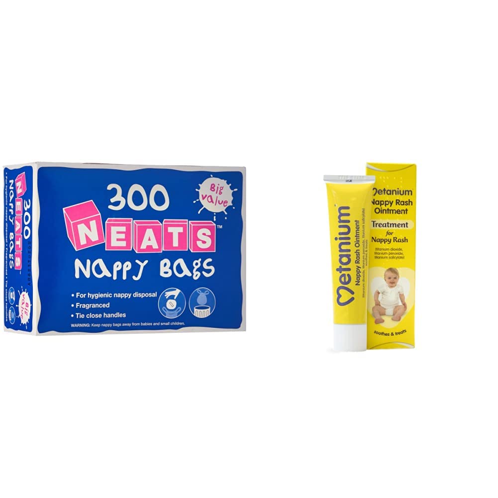 Robinson 8076A Neats Nappy Bags (Pack of 300) and Metanium Nappy Rash