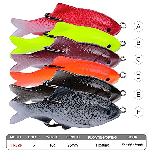 Esche da Pesca morbide, Soft Bait 1pc 9.5cm 18g Cray Frog Black Fish Take all Bait Soft Bait Plastic Bait Hook Frog Artificial 3D Eye Simple And Practical