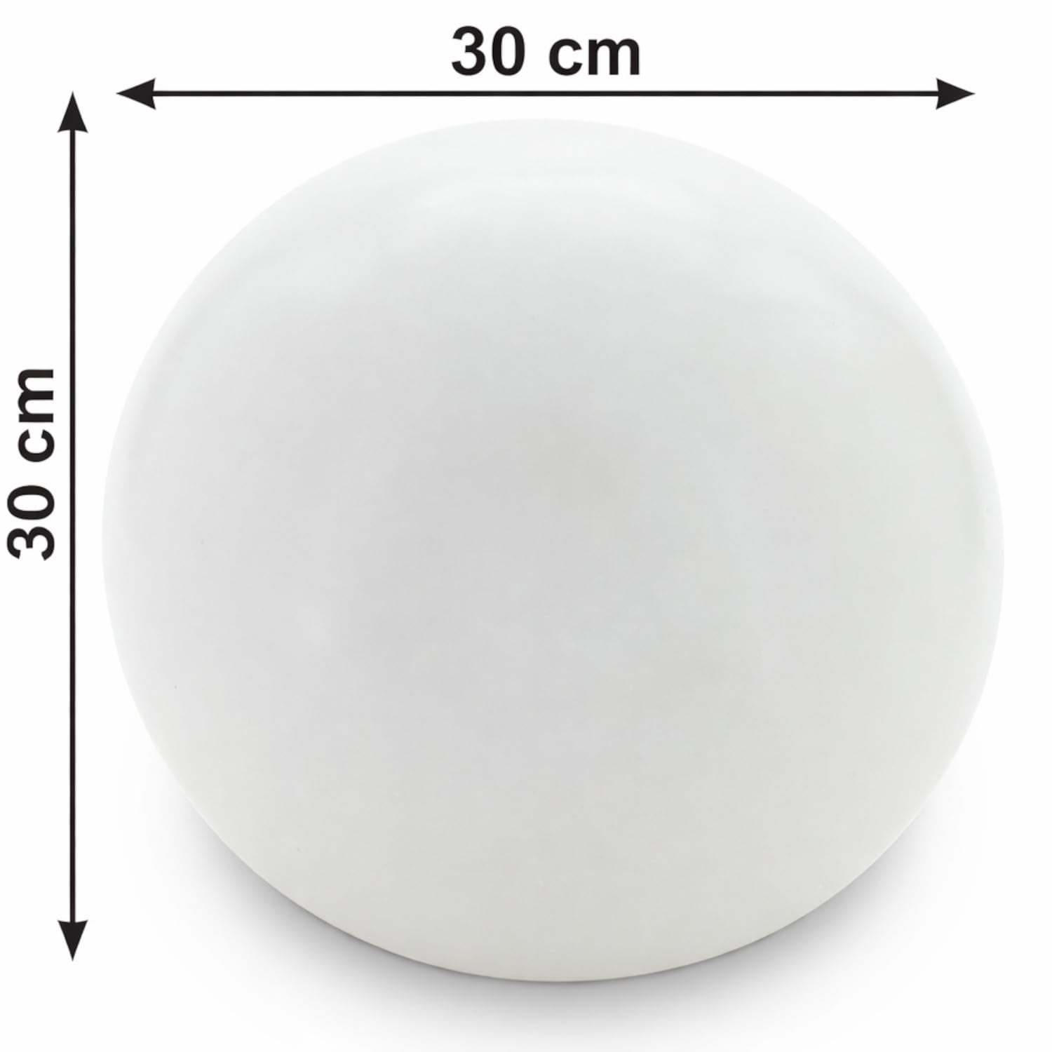 Boule de jardin en grès céramique - Convient pour l'extérieur - Couleur : blanc mat - Diamètre : 30 cm - Résistant au gel