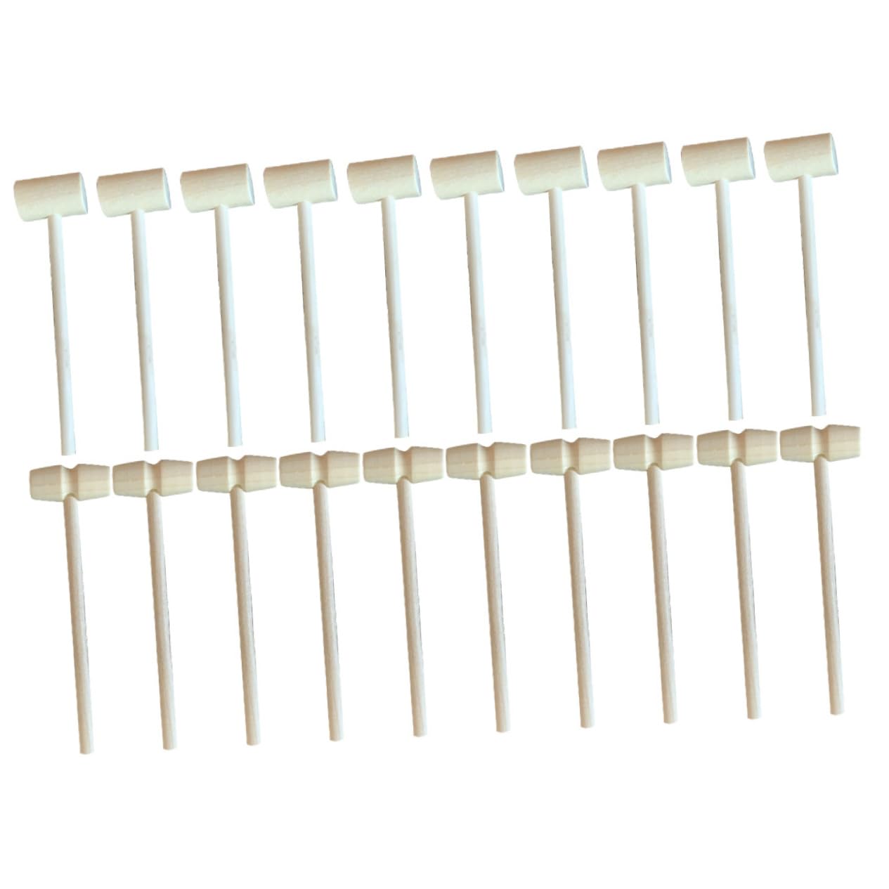 Toddmomy 20 Pcs Mini Wooden Hammer for Lightweight Smooth Surface for Cake Decoration and Educational Play Safe for Boys for Creative Fun