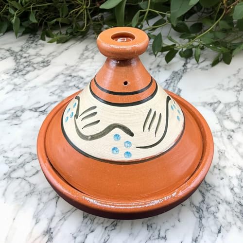 Tajine XL 35 cm en terre cuite peinte à la main - Casserole traditionnelle marocaine/tunisienne + Ebook gratuit 3107251059