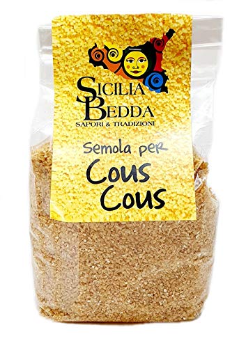 Sicilia Bedda - Semola di Grano duro per Cous Cous Trapanese (NON PRECOTTO) - Prodotto Realizzato a Trapani - Confezione 500 Gr. (6 Confezioni)