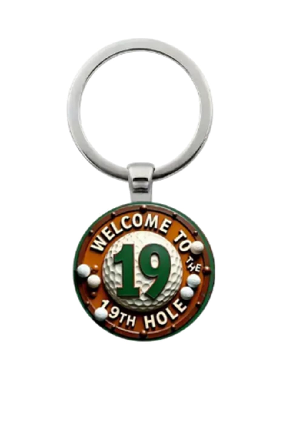 CMJ™ Welcome To The 19th Hole Keyring Keychain Sport Retirement Sporting Retired Golf Ball Golfer