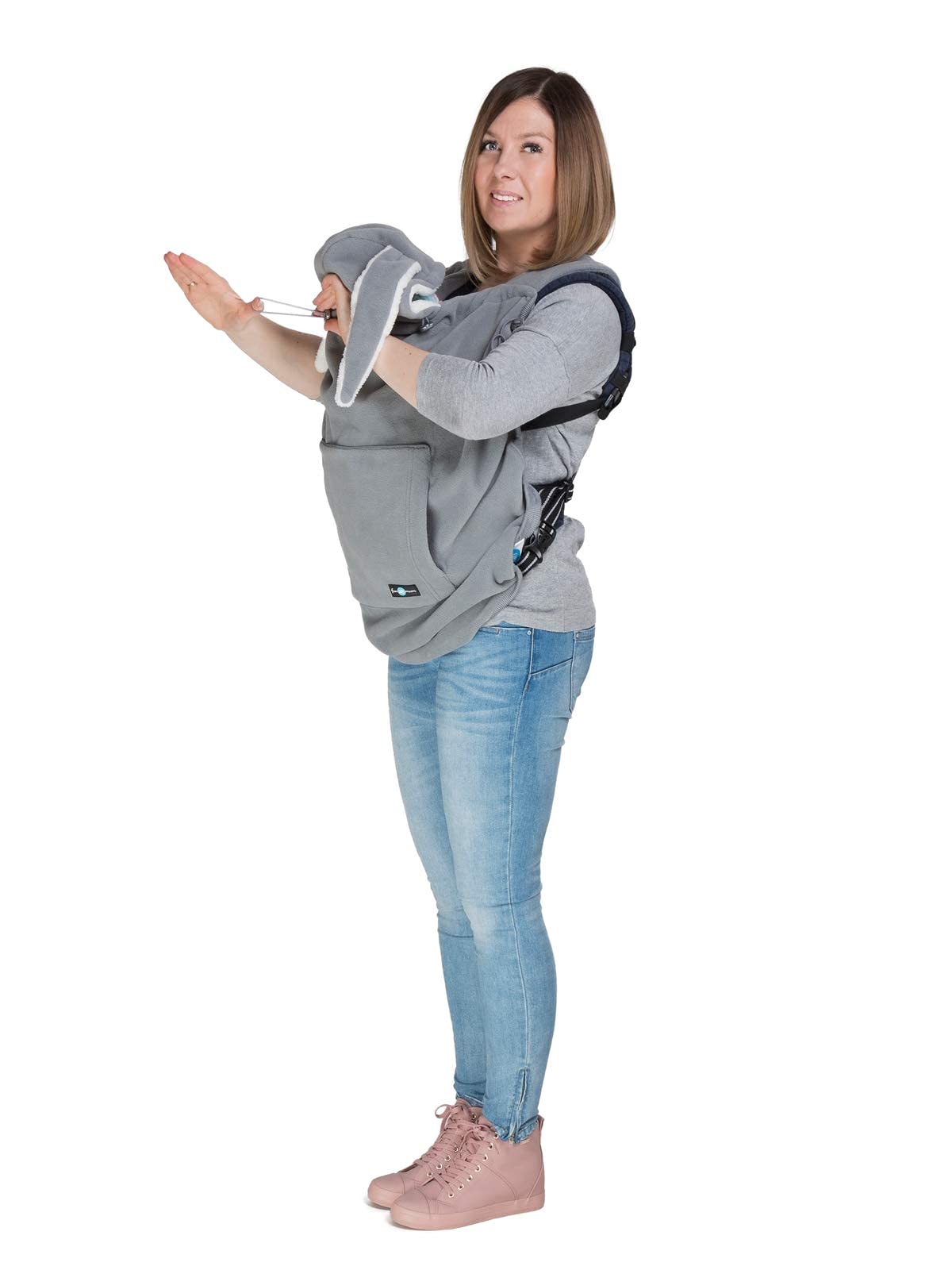 Fun2bemum Babywearing Baby Carrier Sling Cover All Weather Fleece Wrap (gris)