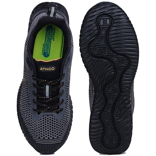 Image of ATHCO Mens Vivid Super Comfortable Insole Shoes|Running|Walking|Training|Gym|Jogging|Sneaker|Athletic|Laceup|Flexible|Lightweight|Dailyuse|Sports|Casual|ExtraSoft|Fitness|Gents Boys
