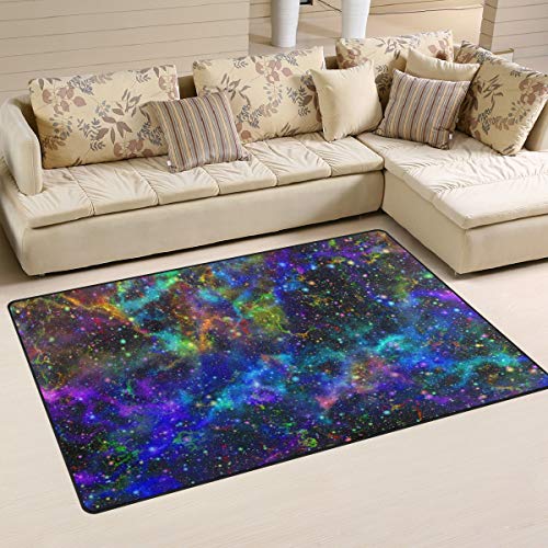 Moyyo Abstract Shiny Universe Floor Mat Non Slip Rug Mat Area Mat Floor Rug Mat Washable Bedside Rugs Floor Mats Carpet For Living Room Bedroom
