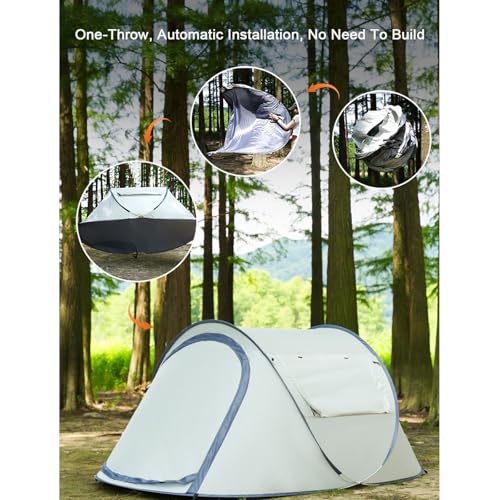 Carpa fácil desplegable para 3-4 personas con 2 puertas miniatura 2