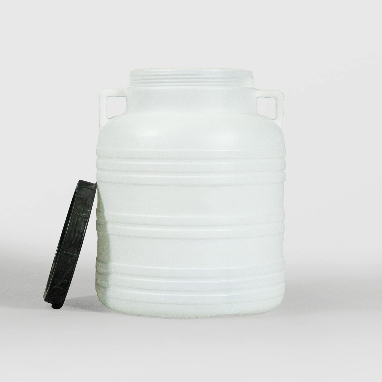 BAUPROFI Fût à col large de 60 l, bleu, ouverture de 19 cm, avec couvercle et poignées (qualité alimentaire