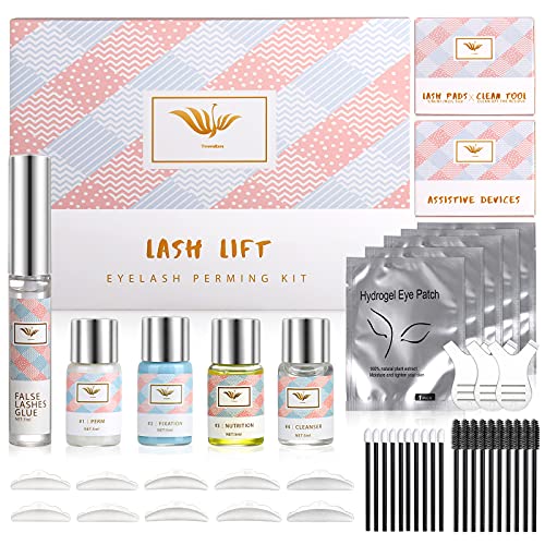 Lash Lift Kit Eyelash Perm Kit, 44 PCS Professional Eyelash Lifting Kit, Semi-Permanent Curling Perming Wave Lash Perm Kit Lash Curling Suitable for Salon & Home Use