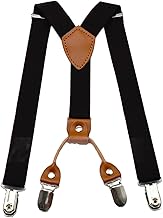 [KASSAI] サスペンダー キッズ 4クリップ Y型 幅25mm 長さ調節可能 日本国内検品(BSP-25486)