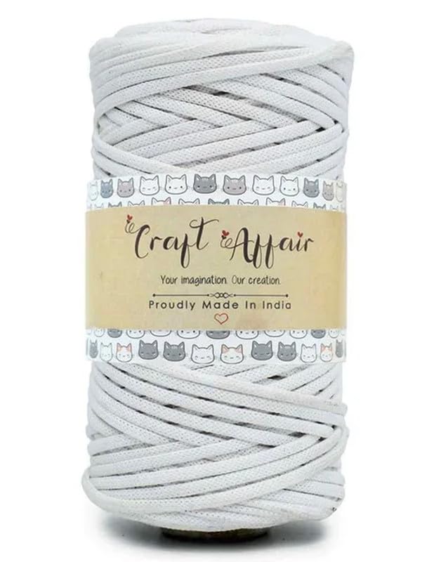 Craft Affair | PP Rope/Nylon Rope 3mm Braided Cord (50m) for Jewellery & Bracelet Making Macrame Cord - White