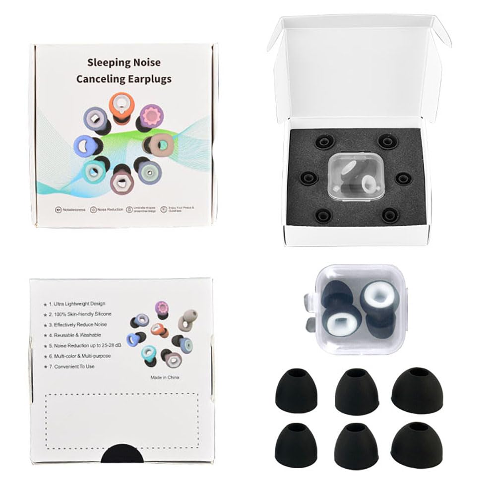 1 Box Sleeping Noise Canceling Earplugs, Protection for Focus, Travel, Concerts, Sports & Noise Sensitivity Reusable Noise reducing Soft Silicone