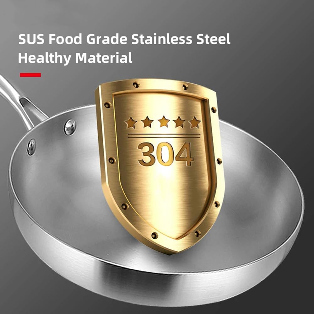 11.8In, Stainless Steel Skillet Frying Pan Saute Pan Chef'S Pan Fast Even Heating Cooking Pan Dishwasher and Oven Safe/11.8In