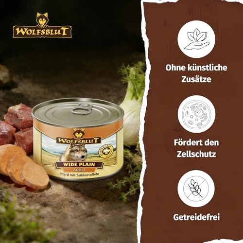 Wolfsblut - Wide Plain - 6 x 200 g - Pferd - Nassfutter - Hundefutter - Getreidefrei