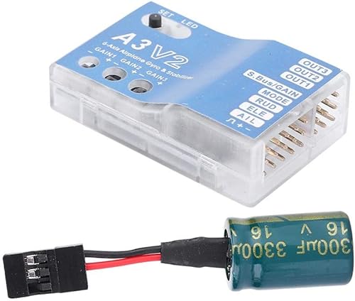Miniatura 6 de Controlador de vuelo Estabilizador F50A 3-Axle Gyro A3 V2 Controlador de vuelo Sistema estabilizador para RC Avión de ala fija