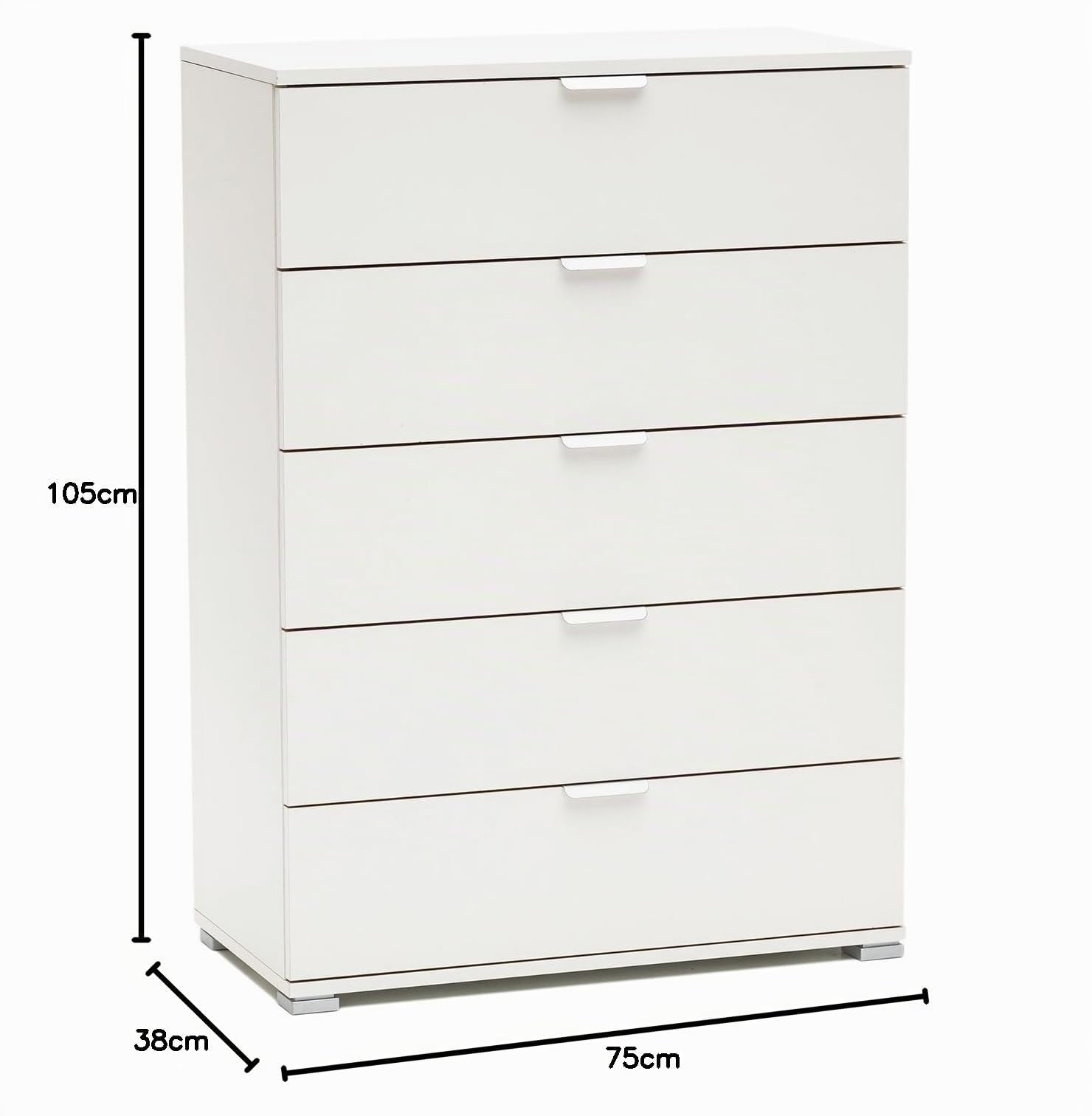 MeMi Me612BIA Cassettiera, Legno, Bianco, 38x75x105 cm