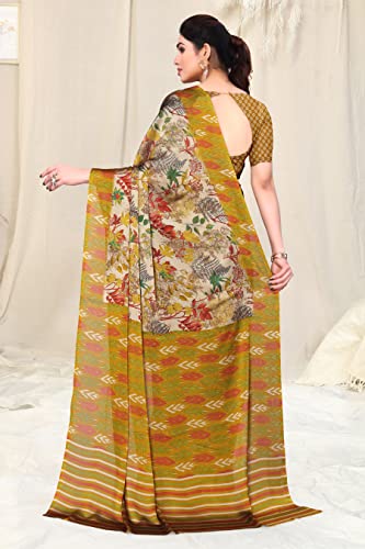 Image of MIRCHI FASHION Saree for Woman Chiffon Floral Printed | Breathable Lightweight Summer Sari for Office and Home Use with Blouse Piece (Available in 20 Colors)
