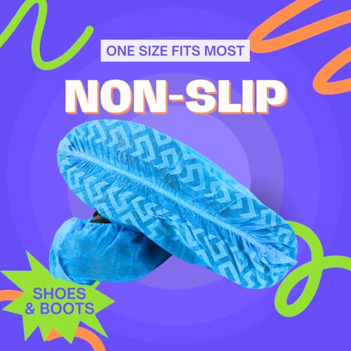 Non-Slip Shoe Covers Disposable, 50 Pack Blue, One Size Fits Most Booties - image 3
