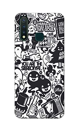 Image of Printed Hard Back Cover Case for Vivo Y19 | Vivo U3 Back Cover (Mixed Cartoon) -1302