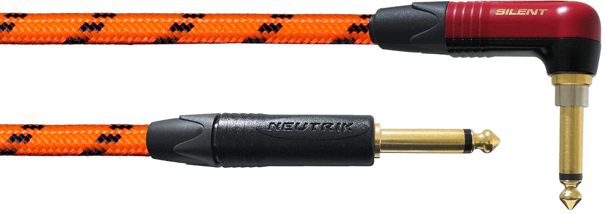 CORDIAL CABLES Gitarrenkabel 6m orange silent abgewinkelt UV-reaktiv