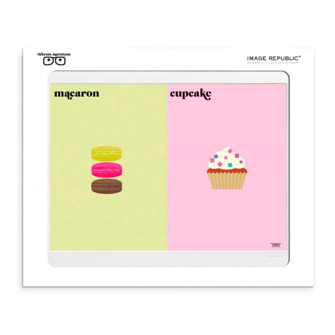 Amazon.co.jp: イメージリパブリック ポスター マカロンvsカップケーキ