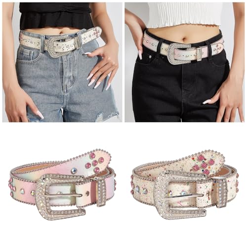 Colorful Rhinestones Belt For Women Girl Sequined Pants Belt Bead Trim Belt For Shorts Dress Fashion Waist Accessories2