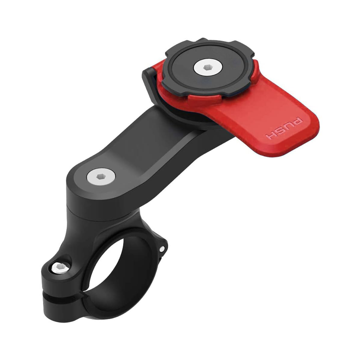 AUCELI Motorcycle Phone Mount, Bike Cellphone Holder with Shock Absorber, Quick Adjustible Handlebar Bracket Compatiable with 4.7In to 7.2In Smartphone, Universal for MTB, Scooter and More（Black/Red）