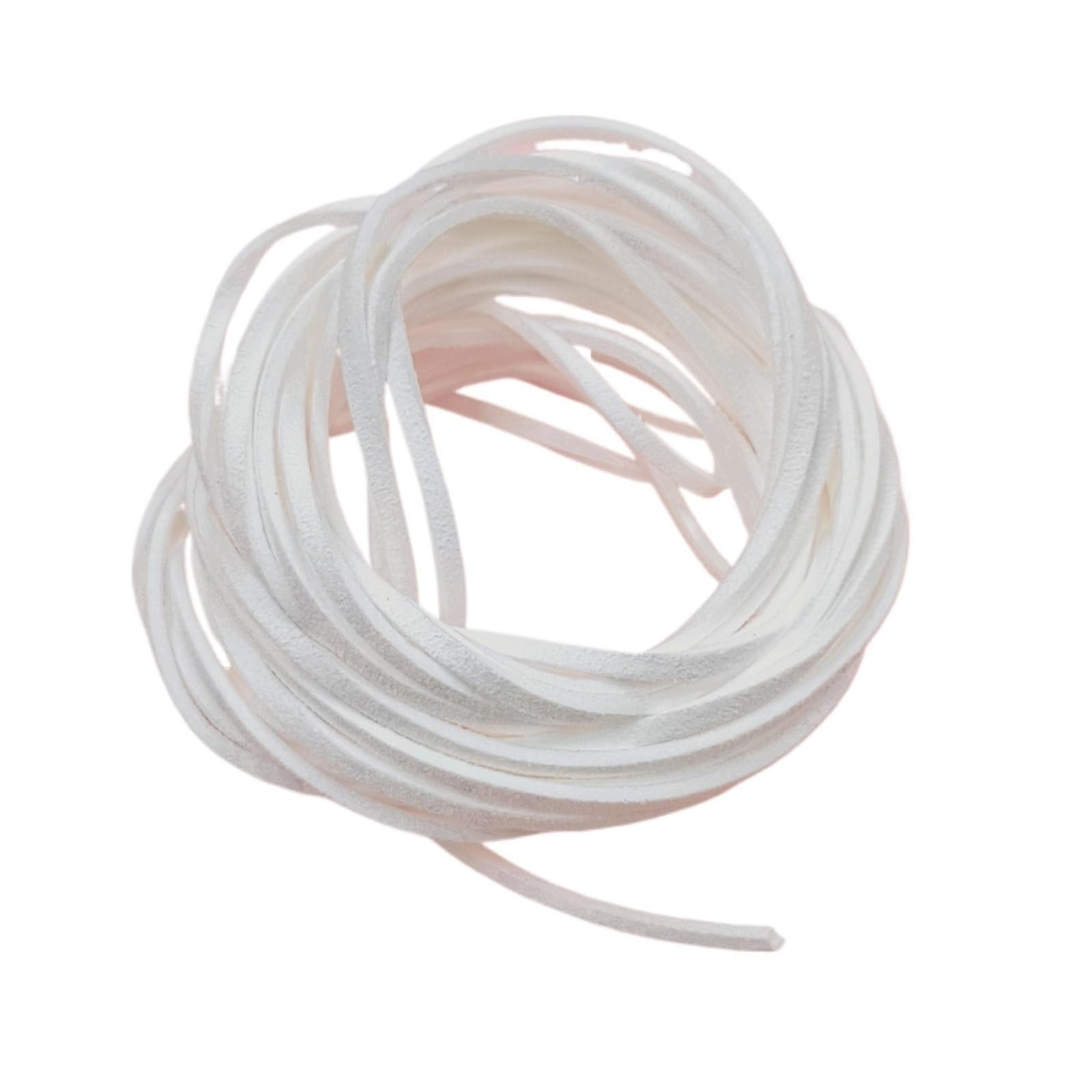 Leather Cords for Jewellery Making 10Pcs 4.5M 1.5mm Flat Korean Velvet Thread Faux Suede Leather Cord Rope Thread to Make Braided Bracelet Necklace(WHITE)