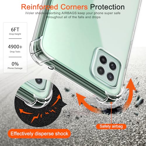Image of Lustree Back Cover Transparent Case Compatible with Samsung Galaxy A22 5G | Clear + TPU Case with 4 Corner Air Cushion Protection & Camera Protection | Slim& Stylus Cover