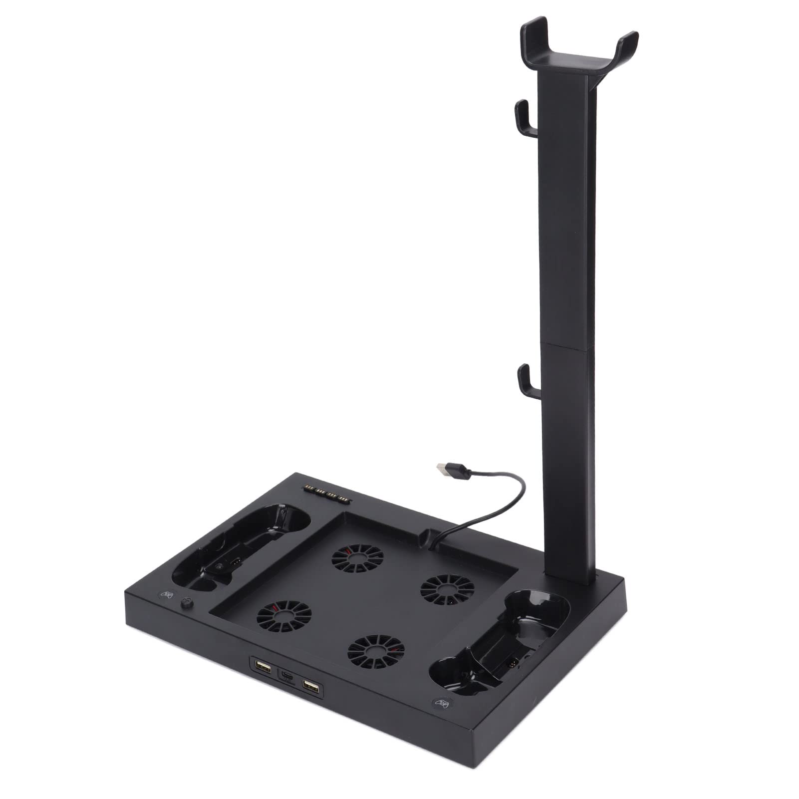 Soporte de Refrigeración Vertical para Consola Series X de Refrigeración Eficiente Base Multifuncional de Carga Dual para Jugadores Negro