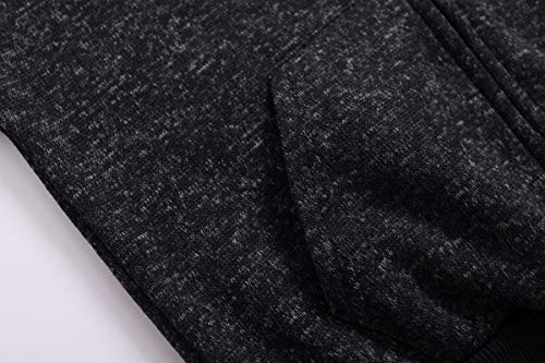 Monvecle Little To Big Boys' Fleece Long Sleeve Full Zip Hoodie Tracksuit Top + Sweatpant Jogger 2Pcs Sets Black 7-8 #TOP5