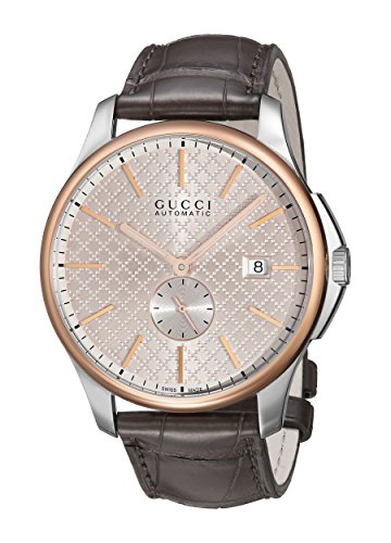 Gucci YA126314 - Reloj de automático Unisex, con Correa de Cuero, Color marrón