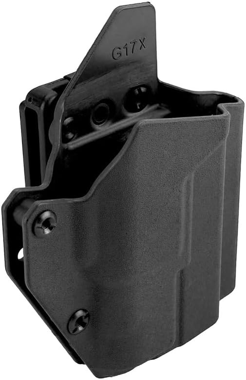 Lancer Tactical Light Bearing Hard Shell Holster for Glock 17 - Black for Pistol, Airsoft, Paintball, Hunting