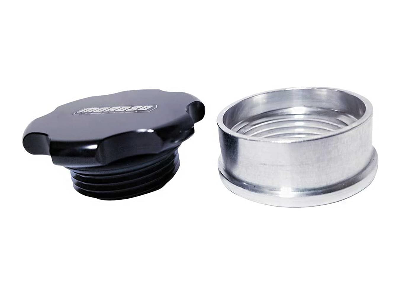 Moroso 85286 Aluminum Filler Cap Kit - 1-1/4"-12 UNF Thread, Black Anodized