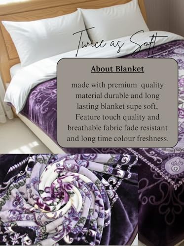 Image of Heavy Reversible Blanket for Winter (Weight-4kg), Ultra Soft & Cozy Double Bed Blanket, Skin Friendly, Warm & Breathable Blanket for Home Use, Heavy Winter Quilt, (King Size-204x229cm)