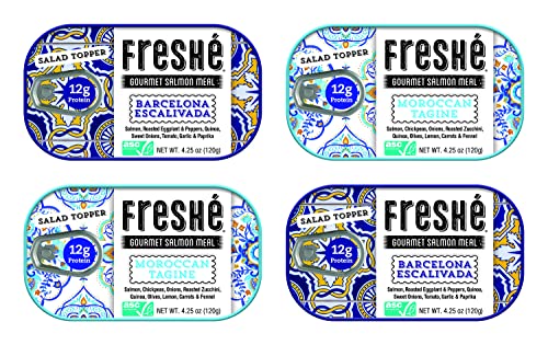 Freshé Canned Salmon Variety Pack (4 Pack) - Mediterranean Style ...