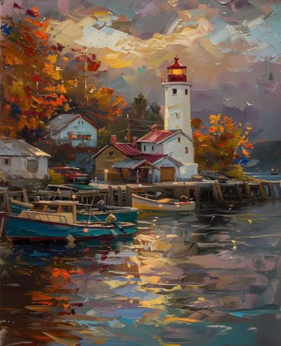 数字油絵 レトロ 数字キットによる絵画 湖 Paint by Numbers DIYペイント 大人の 初心者 子供用 簡単に塗れる アクリル水彩絵の具 手芸 画材 手工芸 キット 3つのペイントブラシと1つのセットのアクリル顔料を使用 ホーム オフィス装飾