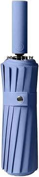 Wind Resistant Fully Automatic Umbrella Featuring Ergonomic Handle and Extra Large Canopy(Blue,34 * 5cm)